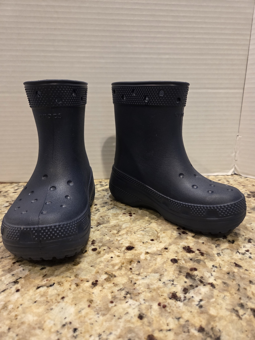 Crocs Rain Classic Boots Size 12 C Kids Unisex Navy Blue Rubber Waterproof Shoes